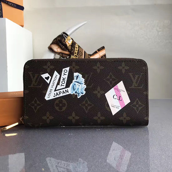 Louis Vuitton Monogram Plátěná Zippy Peněženka S Potiskem M60017