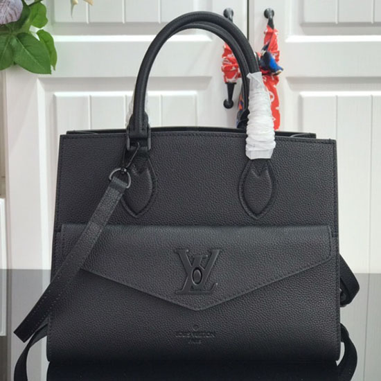 Louis Vuitton Měkká Telecí Kůže Lockme Tote Pm černá M55845