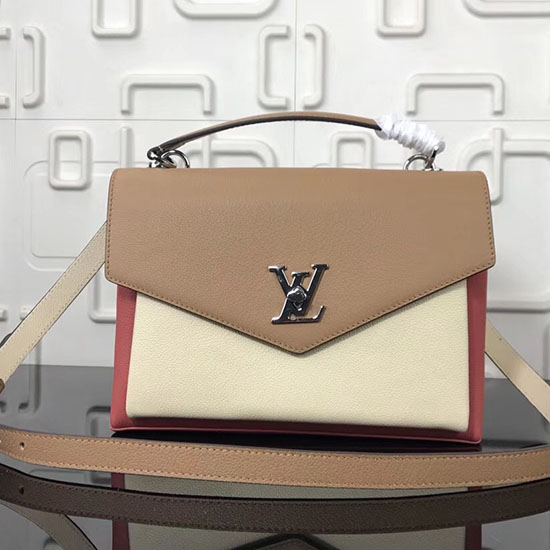 Louis Vuitton Měkká Teletina My Lockme Vieux Růžový Sezamový Krém M54878