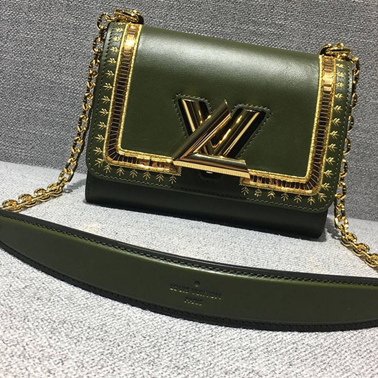 Louis Vuitton Telecí Kůže Twist Pm Zelená M54746