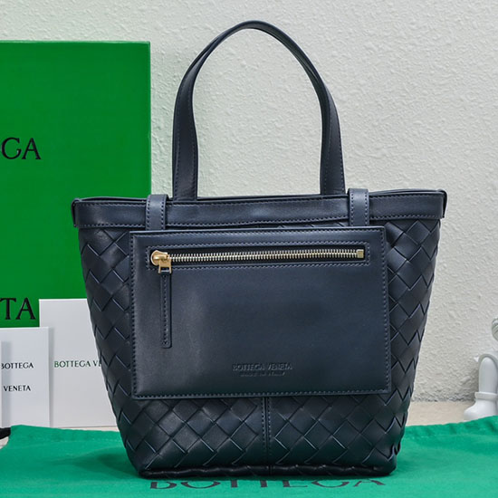 Malá Vyklápěcí Taška Bottega Veneta Modrá 754916