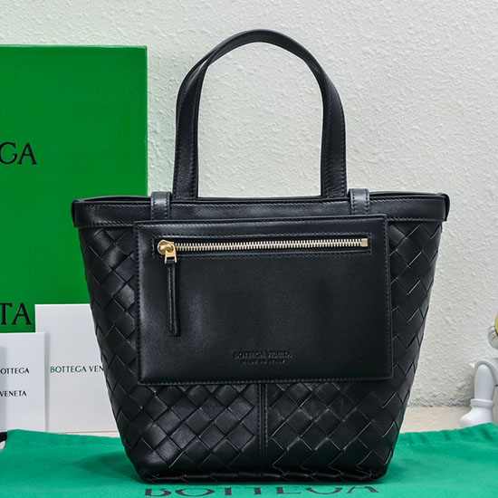 Malá Vyklápěcí Taška Bottega Veneta černá 754916