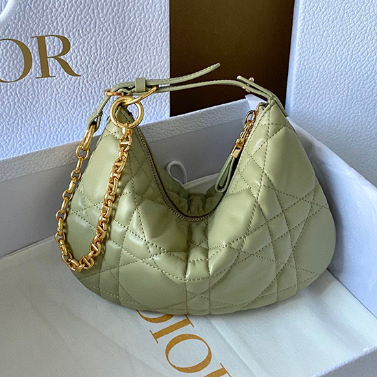 Mini Dior Caro Tulipánová Taška Zelená S5139