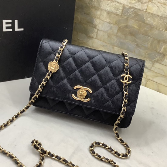 Peněženka Chanel Na řetízku černá Ap3580