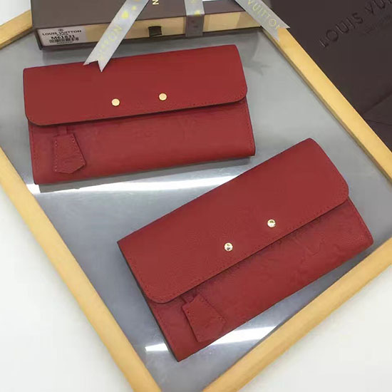 Peněženka Louis Vuitton S Reliéfní Telecí Kůží Pont-neuf Cherry M61833