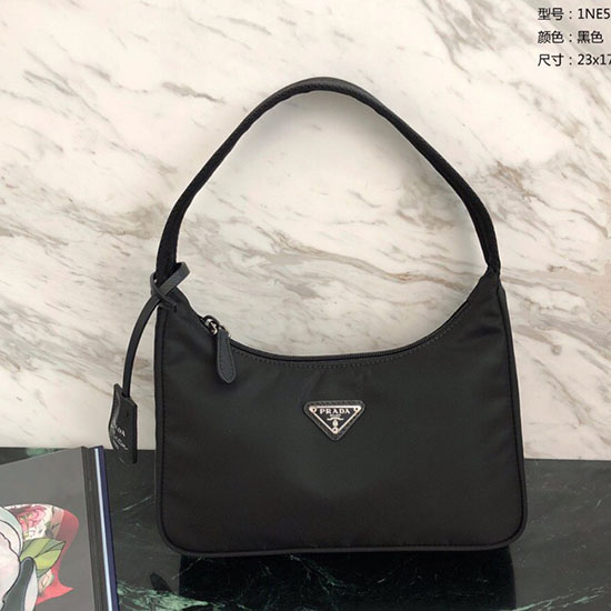 Prada Nylonová Hobo Taška černá 1ne515