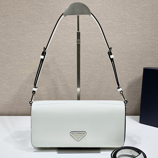 Prada Taška Z Broušené Kůže Prada Femme Bílá 1bd323