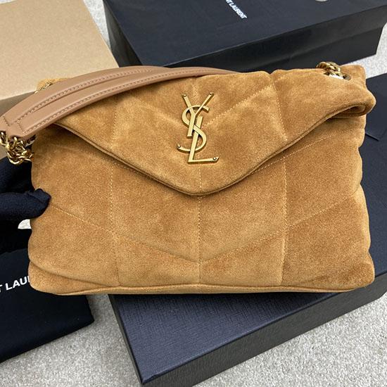 Saint Laurent Semišová Malá Loulou Taška Přes Rameno Camel 577476