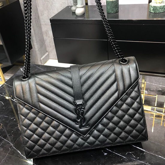 Saint Laurent černá Obálka Velká Taška S černým Hardwarem 487198