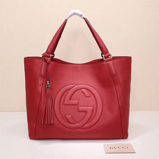 Střední Kožená Kabelka Gucci Soho červená 282309