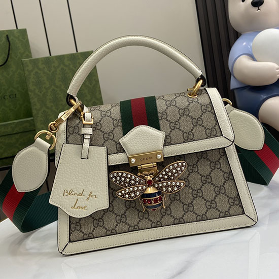 Taška Přes Rameno Gucci Small Gg Supreme Queen Margaret Bílá 476541