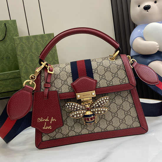 Taška Přes Rameno Gucci Small Gg Supreme Queen Margaret červená 476541