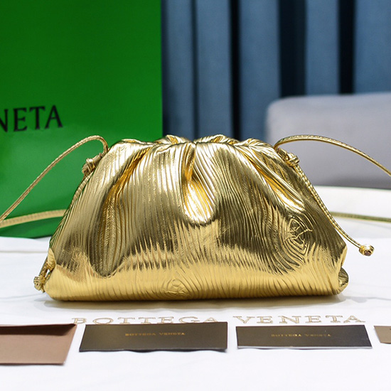 Telecí Kůže Bottega Veneta Mini Pouzdro Zlaté B02111