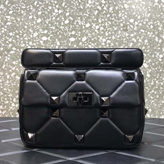 Valentino Medium Roman Black Cvok Taška Přes Rameno černá Vm1189