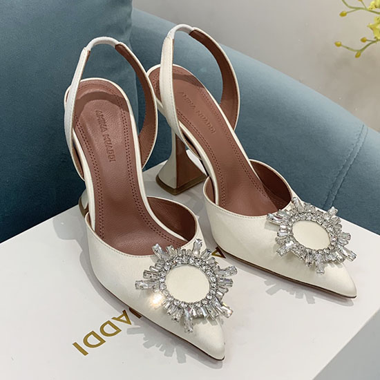 Amina Muaddi Satin Begum Slingback Pumps Ab04