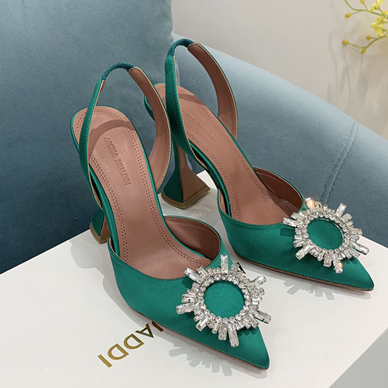 Amina Muaddi Satin Begum Slingback Pumps Ab06