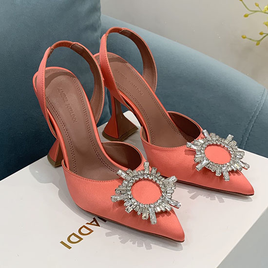 Amina Muaddi Satin Begum Slingback Pumps Ab11