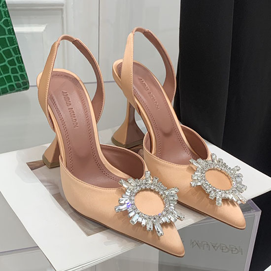 Amina Muaddi Satin Begum Slingback Pumps Ab16