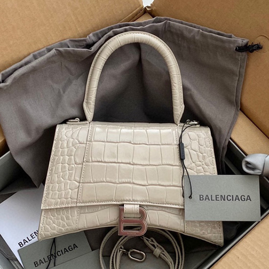 Balenciaga Timeglas-taske I Læder Med Croc-effekt Med Tophåndtag B59354b11