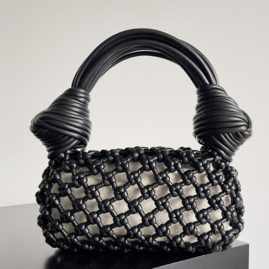 Bottega Veneta Dobbelt Knude Top Håndtag Taske Sort B717151