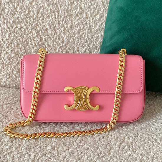 Celine Chain Skuldertaske Triomphe Flamingo C35027