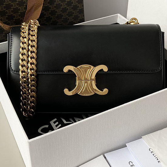 Celine Chain Skuldertaske Triomphe Sort C35027