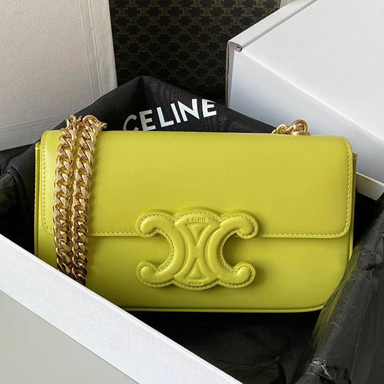 Celine Chain Skuldertaske Triomphe Yellow C35026