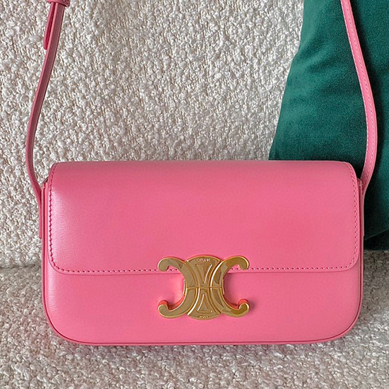 Celine Triomphe Skuldertaske Flamingo C35029