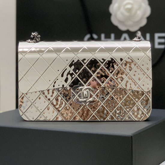 Chanel Aftentaske Sølv A99141