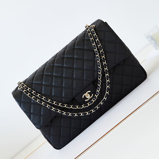 Chanel Airline Flap Taske Sort A3827