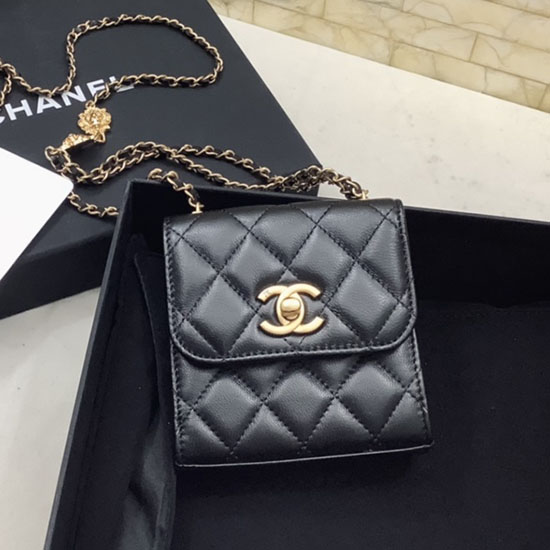 Chanel Clutch Med Kæde Sort Ap3425