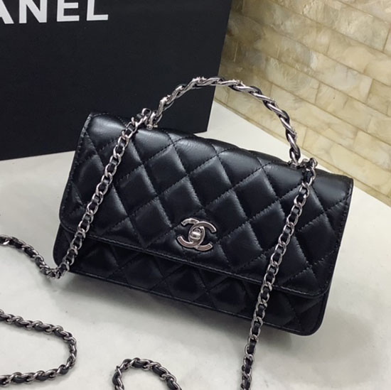 Chanel Clutch Med Kæde Sort Ap3566