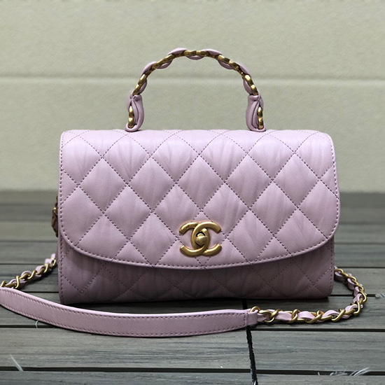 Chanel Klaptaske Med Tophåndtag Pink As2478