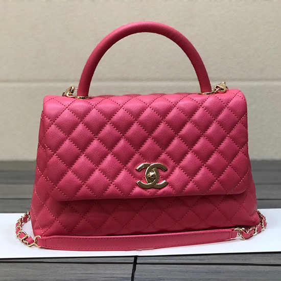 Chanel Klaptaske Med Tophåndtag Rose A92991