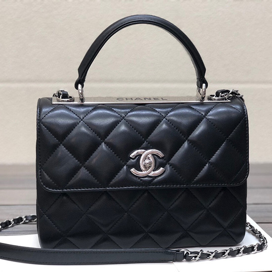 Chanel Lammeskind Lille Klaptaske Med Tophåndtag As922361