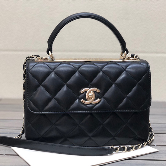 Chanel Lammeskind Lille Klaptaske Med Tophåndtag As922362