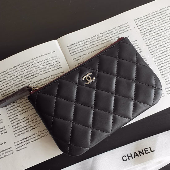 Chanel Lammeskind Pung Sort Ap82365