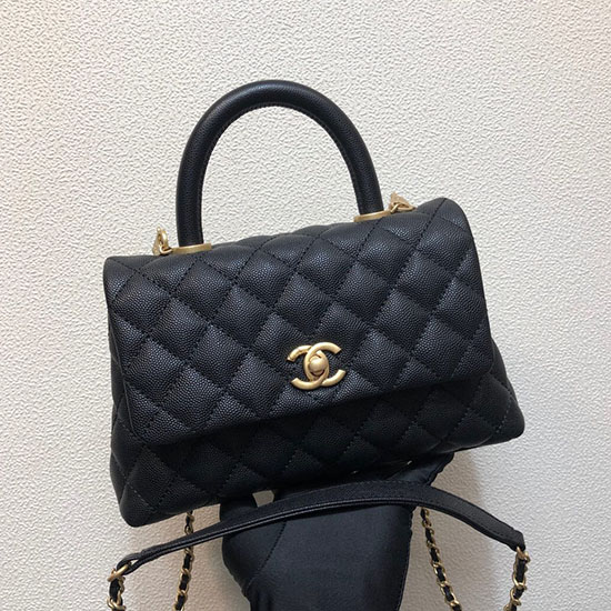 Chanel Lille Klaptaske Med Tophåndtag Sort A92990