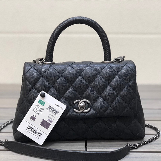 Chanel Lille Klaptaske Med Tophåndtag Sort A929903