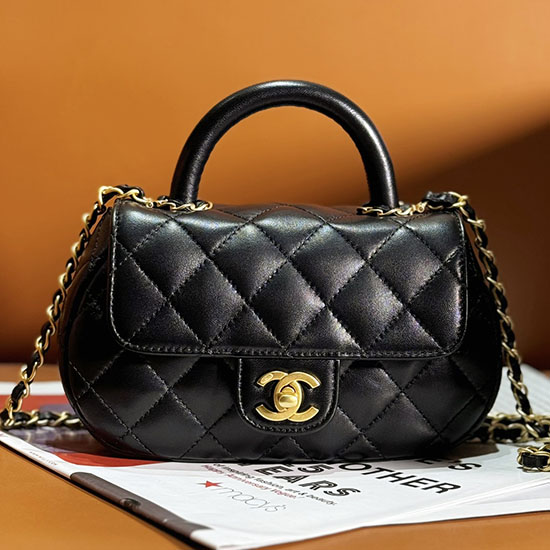 Chanel Lille Taske Med Tophåndtag Sort As4573