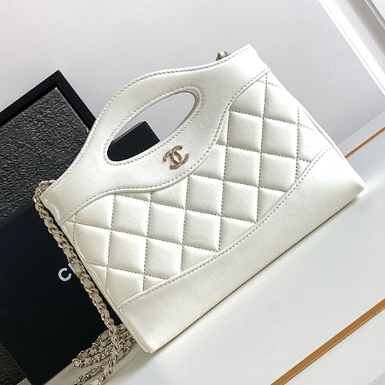 Chanel Mini 31 Clutch Med Kæde Hvid As3656