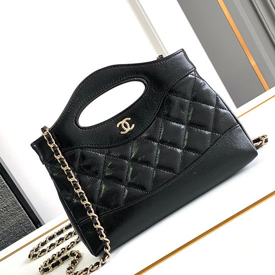 Chanel Mini 31 Clutch Med Kæde Sort As3656