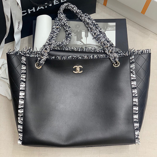 Chanel Skuldertaske I Kalveskind Sort As8485