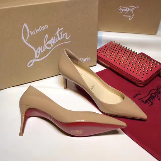 Christian Louboutin Pumpe Med Mellemhæl Beige Cl005