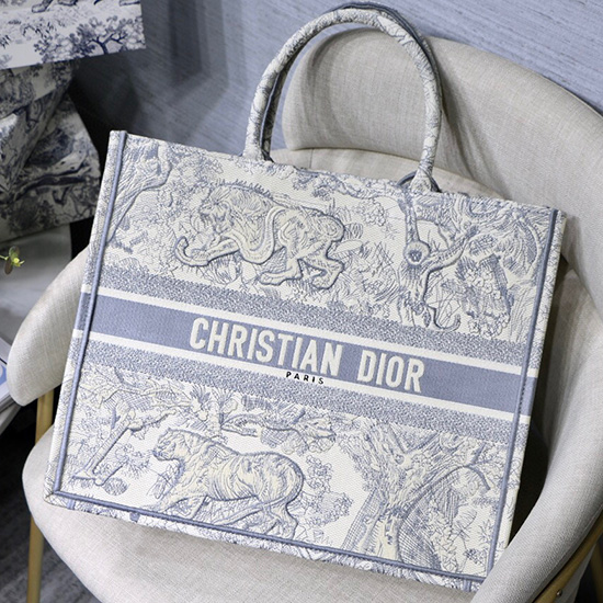 Dior Broderet Lærred Bog Tote M128663