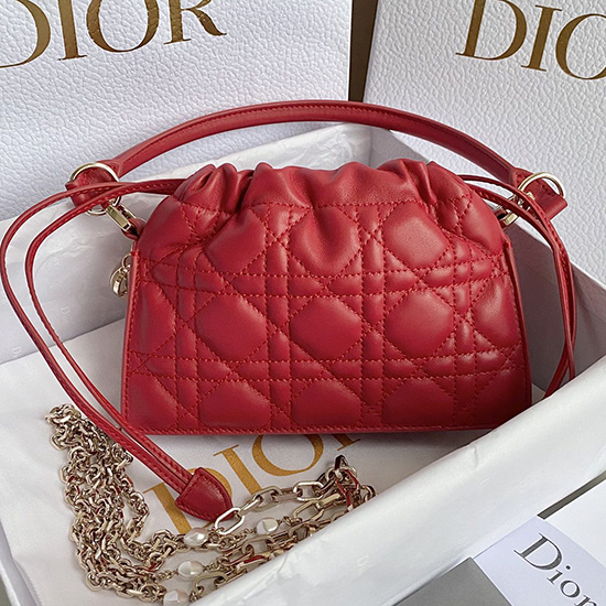 Dior Lady Mini Håndtaske Rød D7201