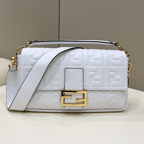 Fendi Baguette Lædertaske Hvid F0192