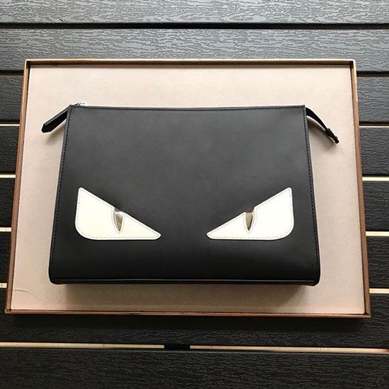 Fendi Clutch Taske I Kalveskind Sort F84331