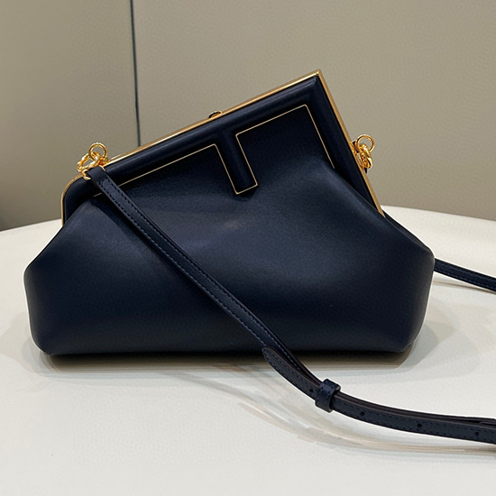 Fendi Første Lille Lædertaske Navy F80018