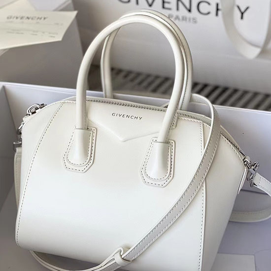 Givenchy Antigona Lille Lædertaske Hvid G9981